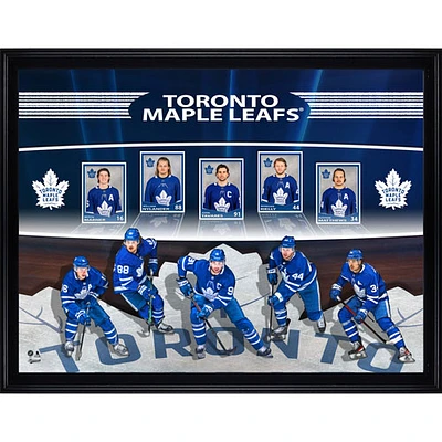 Photo encadrée avec collage de cartes de hockey des Maple Leafs de Toronto par Frameworth (34 x 26 po)