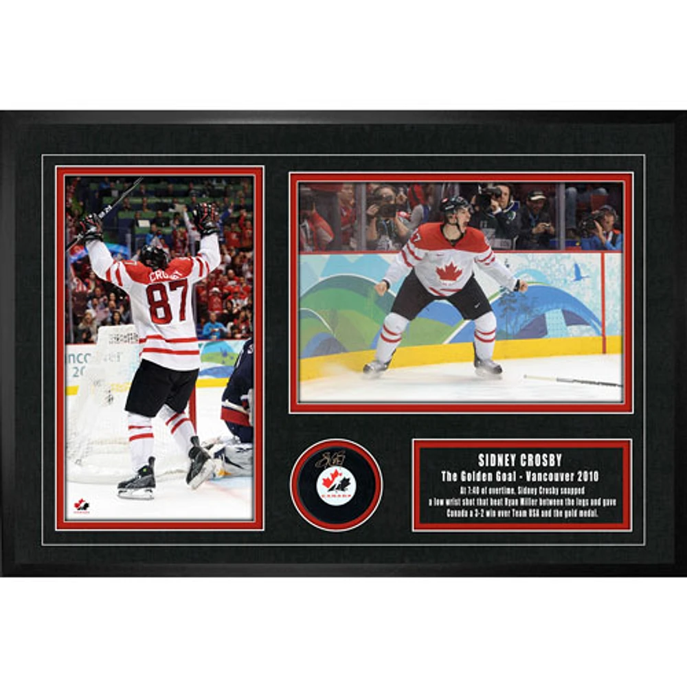 Frameworth - Équipe Canada : Rondelle de hockey autographiée par Sidney Crosby