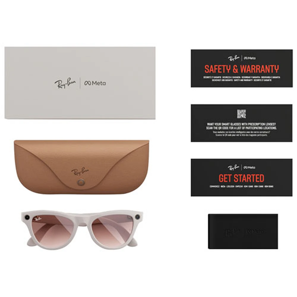 Ray-Ban | Meta Skyler Glasses with AI, Photo, Video, Audio & Messaging - Warm Grey/Cinnamon Pink