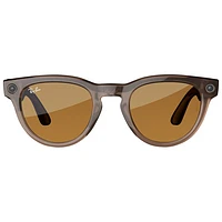 Ray-Ban | Meta Headliner Glasses with AI, Photo, Video, Audio & Messaging - Warm Stone/Transitions