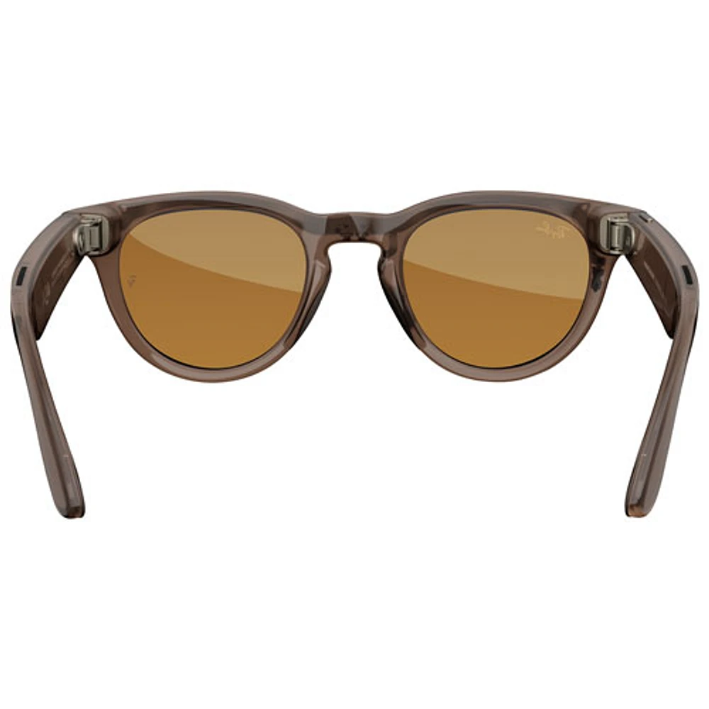 Ray-Ban | Meta Headliner Glasses with AI, Photo, Video, Audio & Messaging - Warm Stone/Transitions