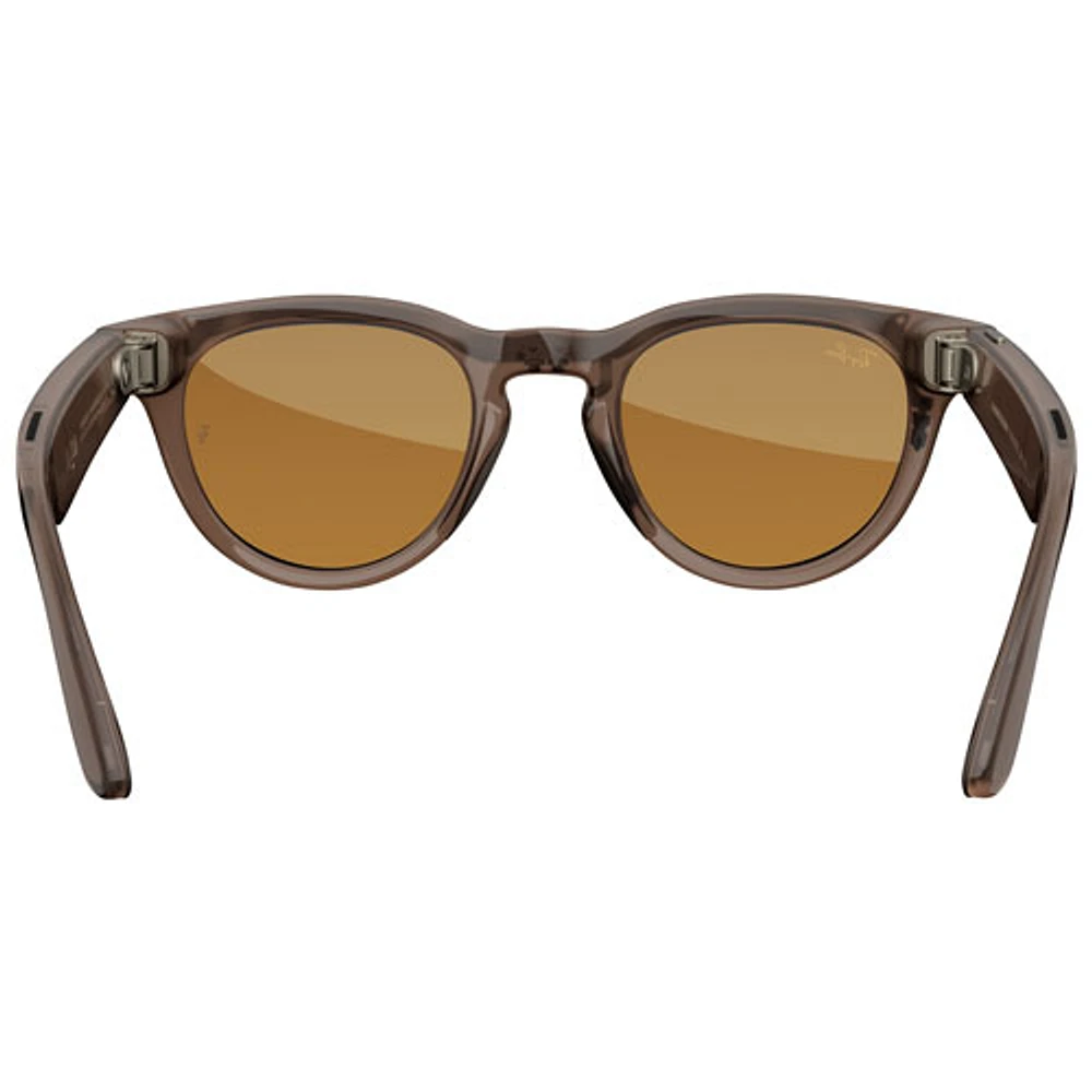 Ray-Ban | Meta Headliner Glasses with AI, Photo, Video, Audio & Messaging - Warm Stone/Transitions