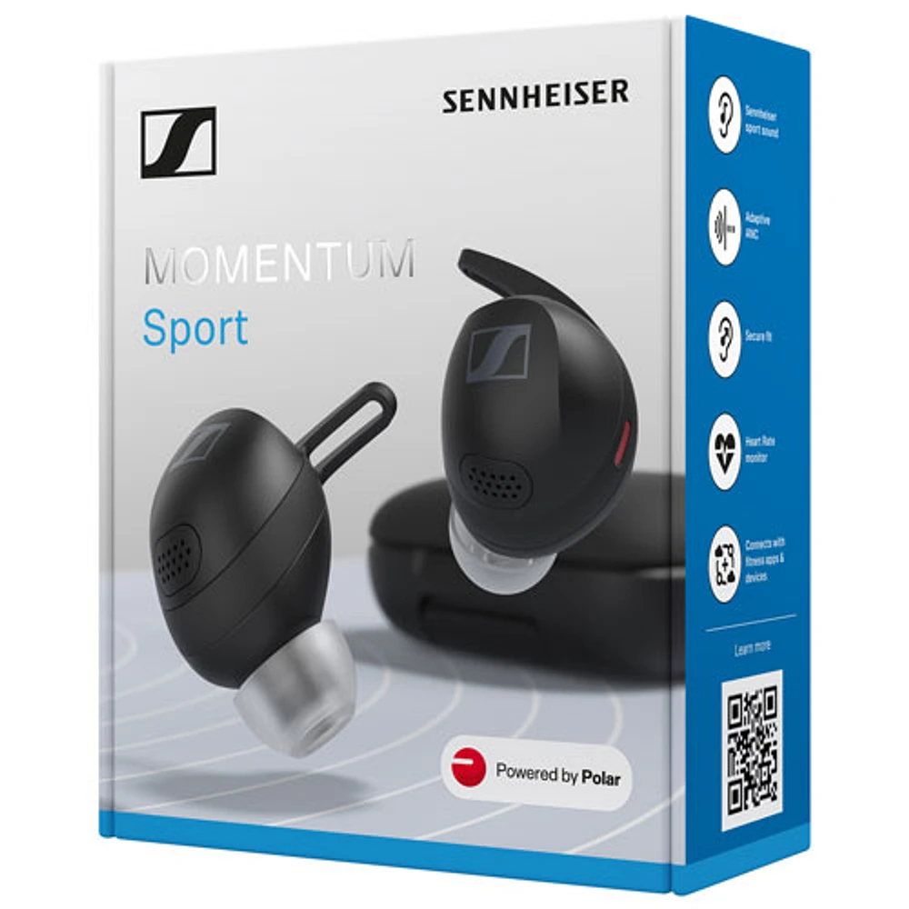Sennheiser MOMENTUM Sport Noise Cancelling Truly Wireless Headphones - Black
