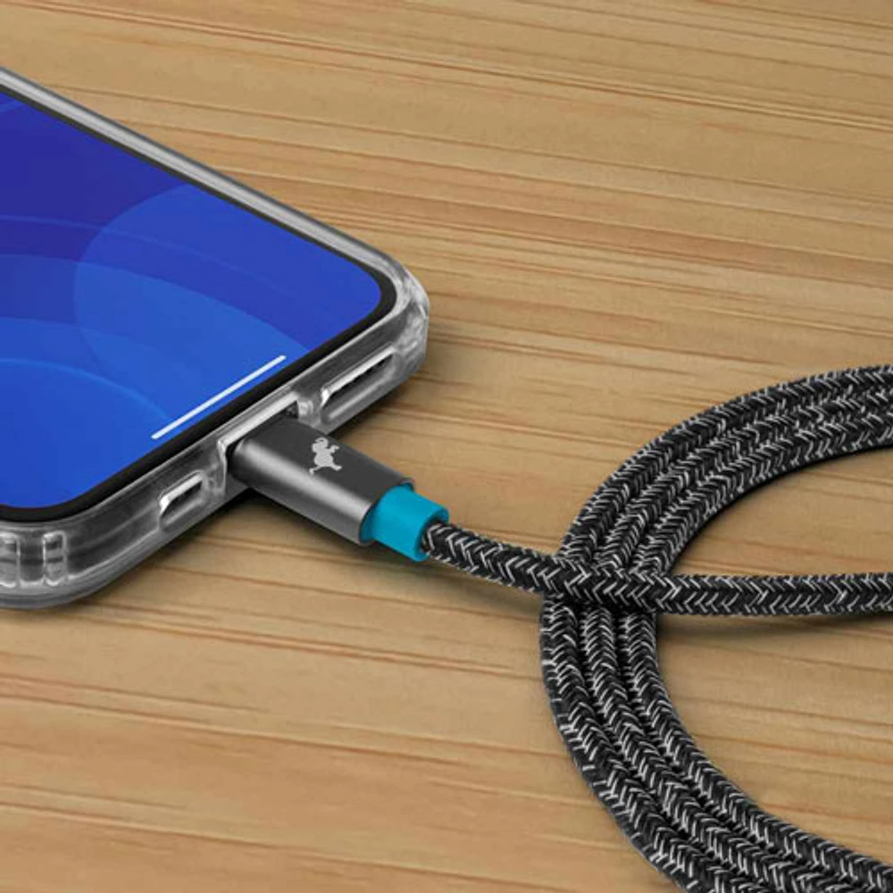 Nimble PowerKnit 2m (6 ft.) USB-C to Lightning 60W PD Cable (NBUSBCLTG2MSGRY) - Space Grey