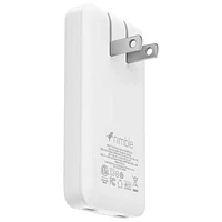 Chargeur mural ultracompact à deux ports USB-C GaN 65 W de Nimble - Blanc