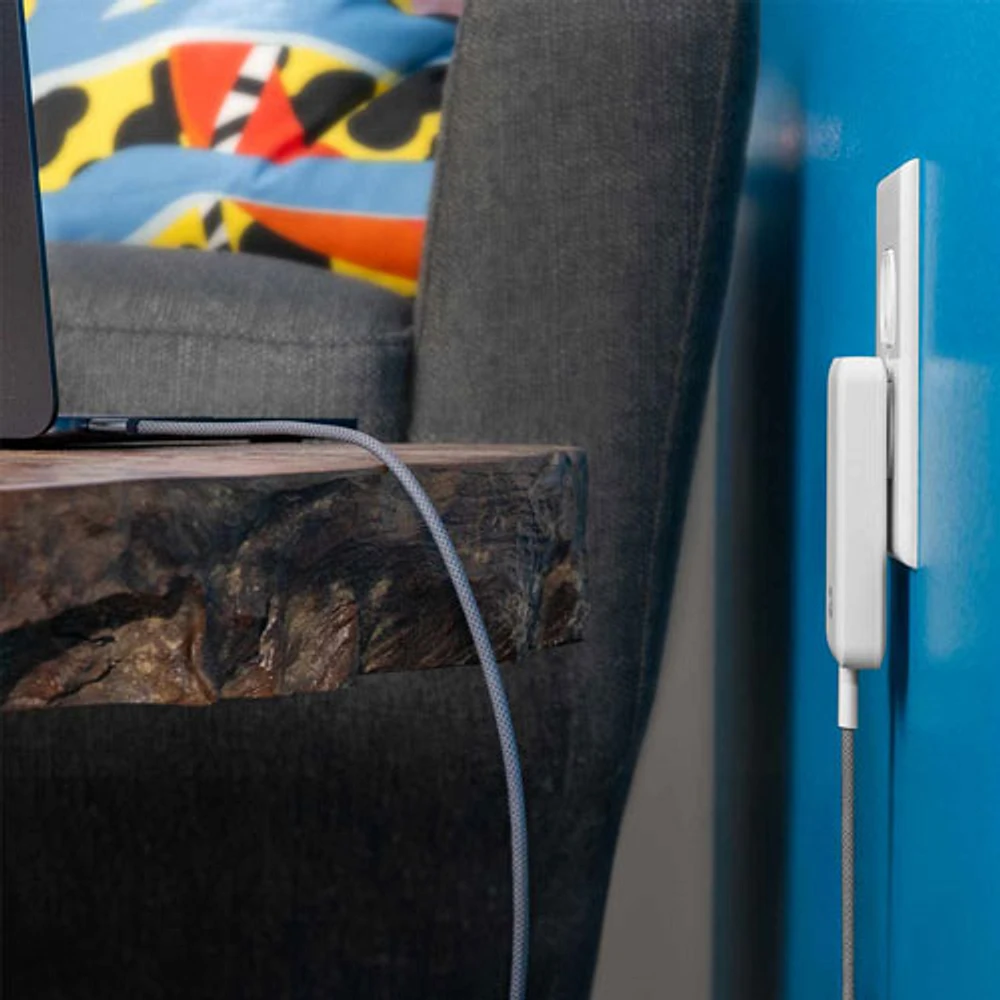 Chargeur mural ultracompact à deux ports USB-C GaN 65 W de Nimble - Blanc