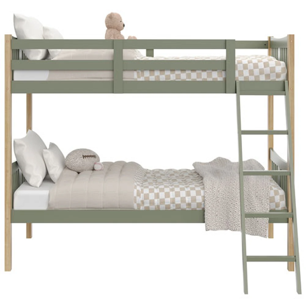 Storkcraft Caribou Solid Hardwood Twin Bunk Bed - Olive/Natural