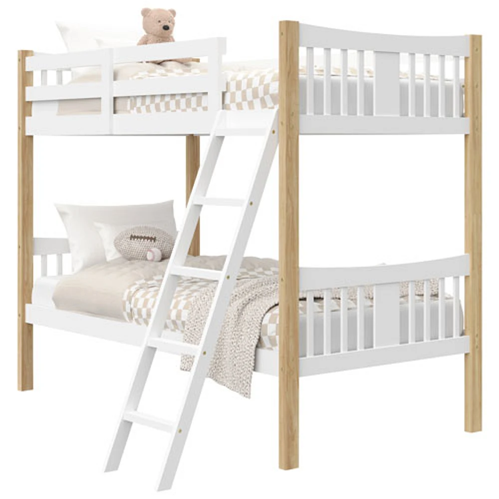 Storkcraft Caribou Solid Hardwood Twin Bunk Bed - White/Natural