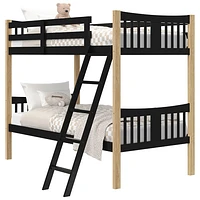 Storkcraft Caribou Solid Hardwood Twin Bunk Bed - Black/Natural