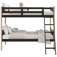 Storkcraft Caribou Solid Hardwood Twin Bunk Bed - Black/Natural