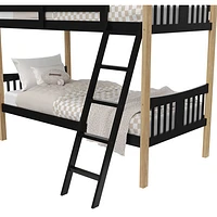 Storkcraft Caribou Solid Hardwood Twin Bunk Bed - Black/Natural