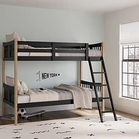 Storkcraft Caribou Solid Hardwood Twin Bunk Bed - Black/Natural