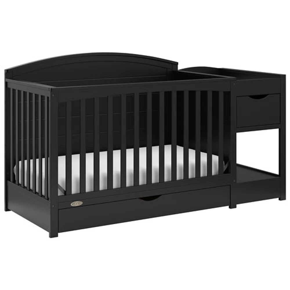 Graco Bellwood 5-in-1 Convertible Crib & Changing Table with Drawer - Black