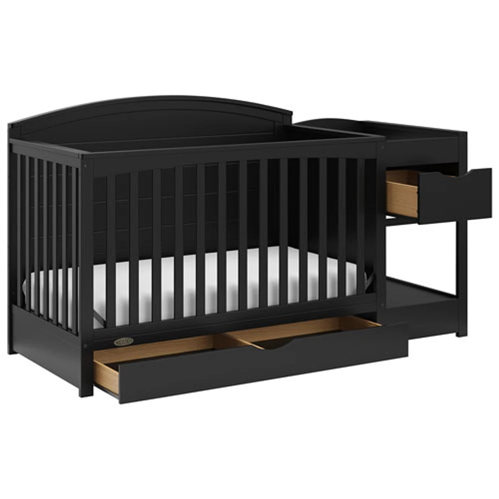 Graco Bellwood 5-in-1 Convertible Crib & Changing Table with Drawer - Black