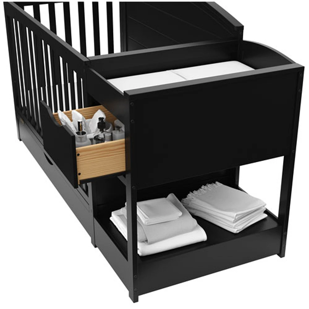 Graco Bellwood 5-in-1 Convertible Crib & Changing Table with Drawer - Black