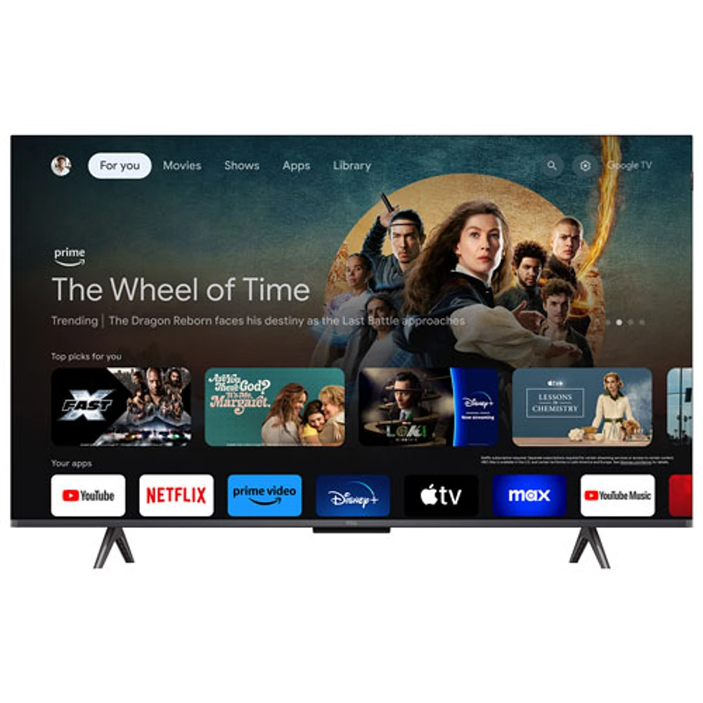 TCL 43" Q6-Series 4K UHD HDR QLED Smart Google TV (43Q651G-CA) - 2024