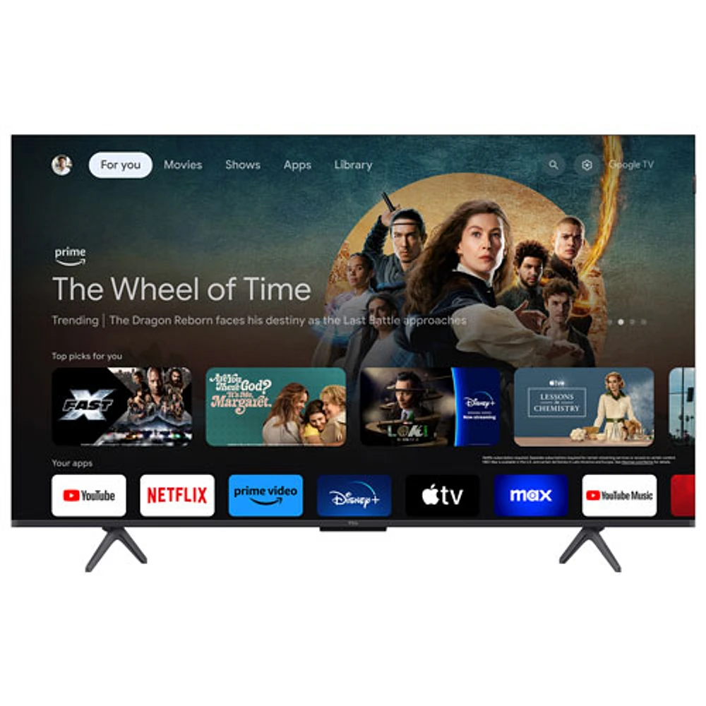 TCL 50" Q6-Series 4K UHD HDR QLED Smart Google TV (50Q651G-CA) - 2024