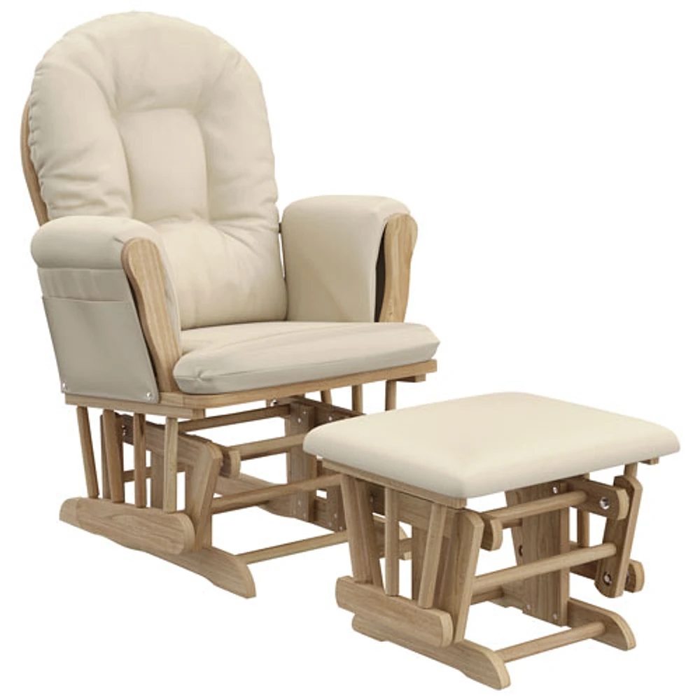 Storkcraft Hoop Glider and Ottoman Set - Natural/Beige