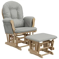 Storkcraft Hoop Glider and Ottoman Set - Natural/Light Grey