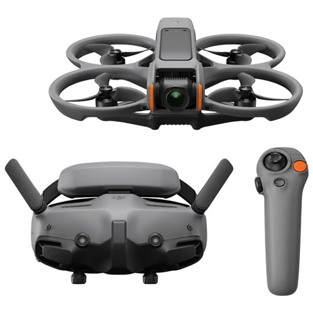 Ensemble Fly More avec drone quadricoptère Avata 2 de DJI, casque Goggles et manette