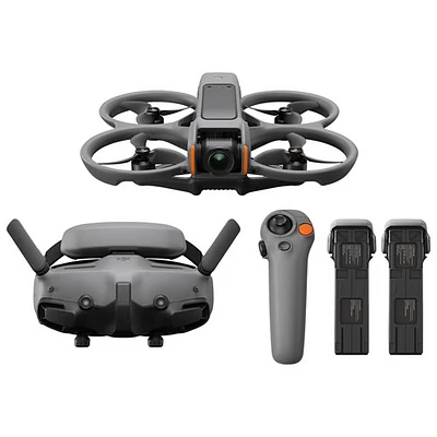 Ensemble Fly More avec drone quadricoptère Avata 2 de DJI, 2 batteries supplémentaires, casque Goggles, contrôleur et sac à bandoulière