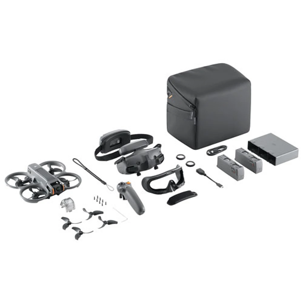 DJI Avata 2 Quadcopter Drone Fly More Combo with 2 Extra Batteries, Goggles, Controller & Sling Bag