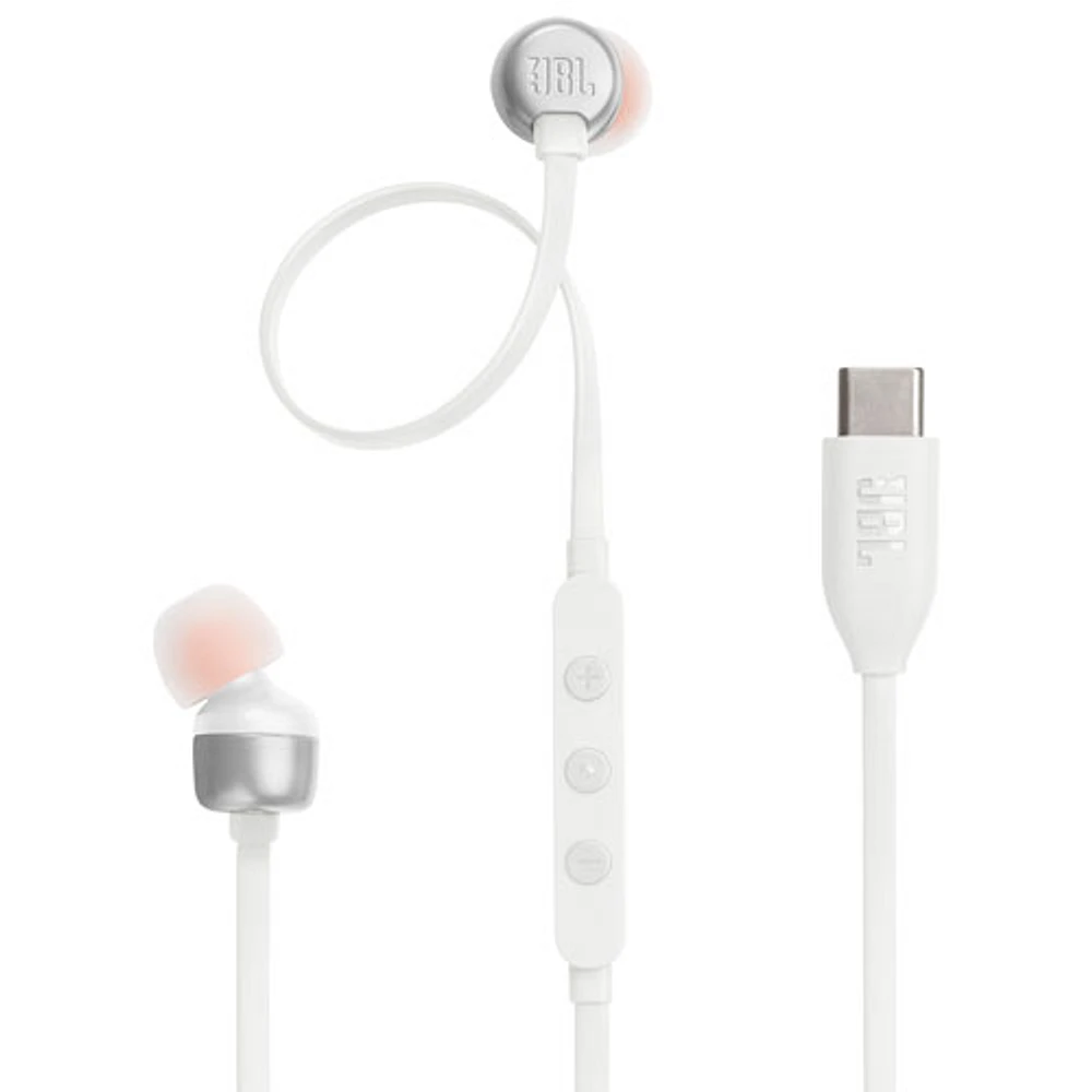 Écouteurs boutons Tune 310C de JBL avec connecteur USB-C - Blanc