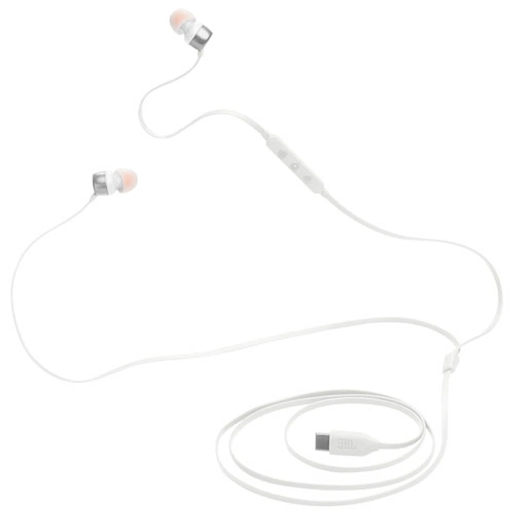 Écouteurs boutons Tune 310C de JBL avec connecteur USB-C - Blanc