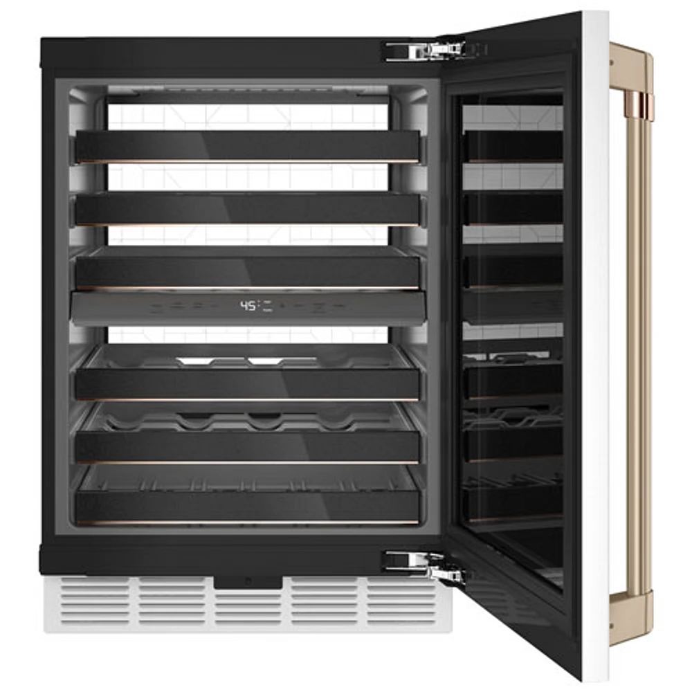 Café 46-Bottle Built-In Dual Temperature Zone Wine Cellar (CCP06DP4PW2) - Matte White