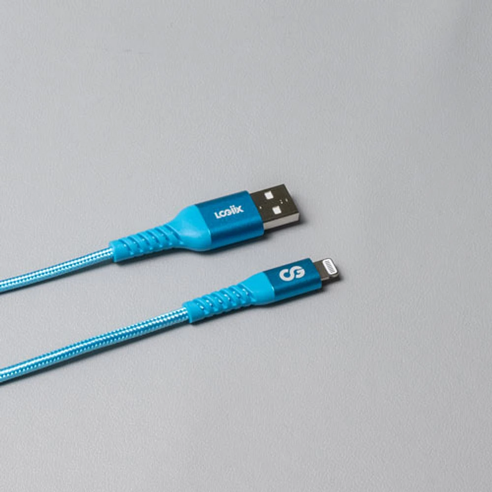 Câble tissé USB-A à Lightning de 1,2 m (3,9 pi) Vibrance de LOGiiX (LGX