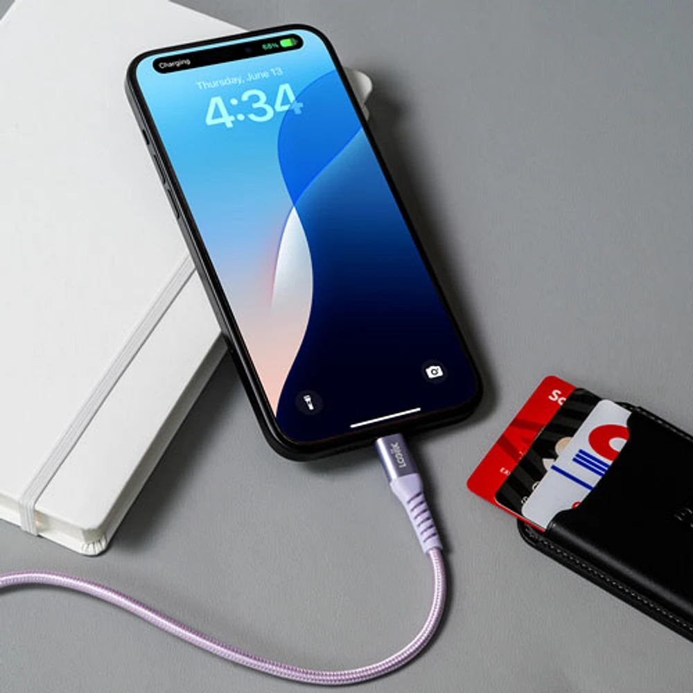 LOGiiX Vibrance 1.2m (3.9 ft.) Braided USB to USB-C Cable (LGX