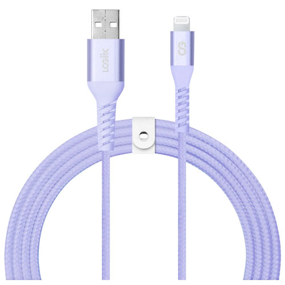 Câble tissé USB à Lightning de 1,2 m (3,9 pi) Vibrance de LOGiiX (LGX-13761) - Lavande