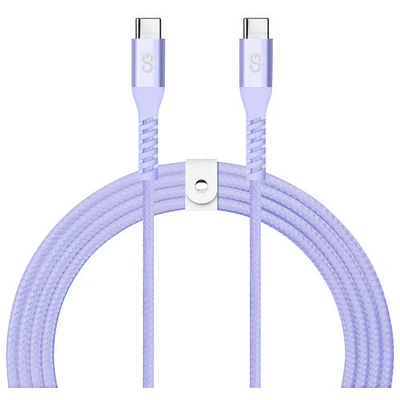 Câble tissé USB-C à USB-C de 1,2 m (3,9 pi) Vibrance de LOGiiX (LGX-13762) - Lavande
