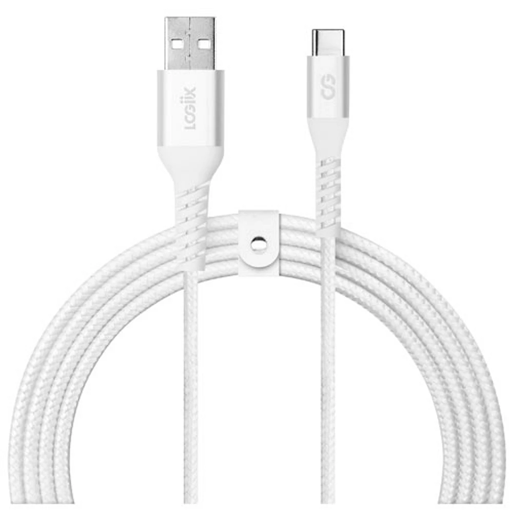 LOGiiX Vibrance 1.2m (3.9 ft.) Braided USB to USB-C Cable (LGX-13752) - White