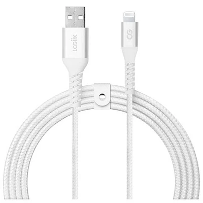 Câble tissé USB-A à Lightning de 1,2 m (3,9 pi) Vibrance de LOGiiX (LGX-13753) - Blanc