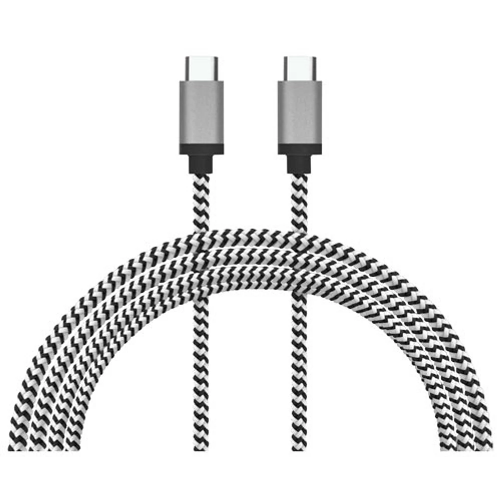 LBT 3m (9.8 ft.) Braided USB-C to USB-C Cable (LBT108) - Black/White