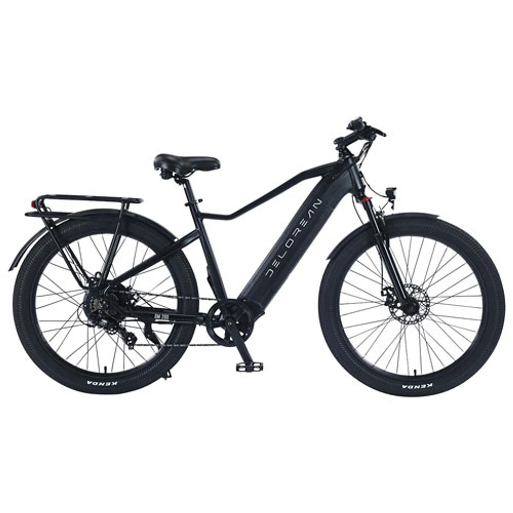 DeLorean DM200 500W Electric Bike (Up to 80.46km Battery Range/ 32km/hr Top Speed) - Black