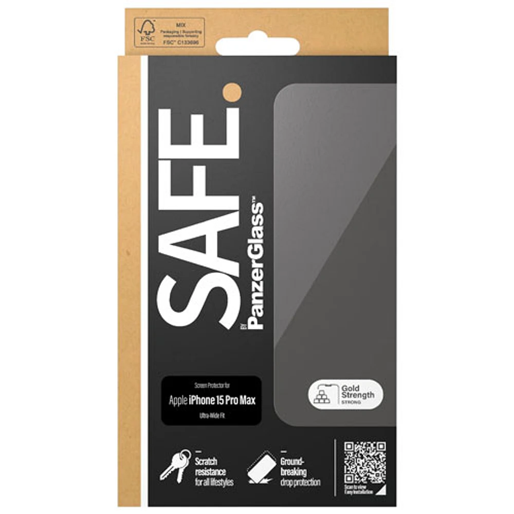 Protecteur d'écran en verre SAFE de PanzerGlass pour iPhone 15 Pro Max