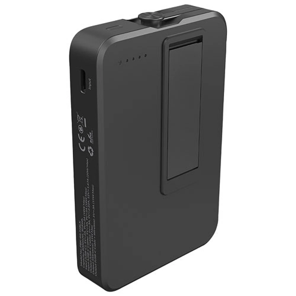 Chargeur portable USB-C 20 W 8000 mAh de Kopplen avec chargeur Qi sans fil et câble USB-C intégré - Noir