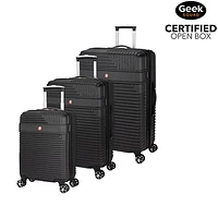 Open Box - SWISSGEAR Elegance 3-Piece Hard Side 4-Wheeled Expandable Luggage Set - Black