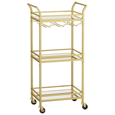 Boutique Home 3-Tier Contemporary Serving Cart - Gold