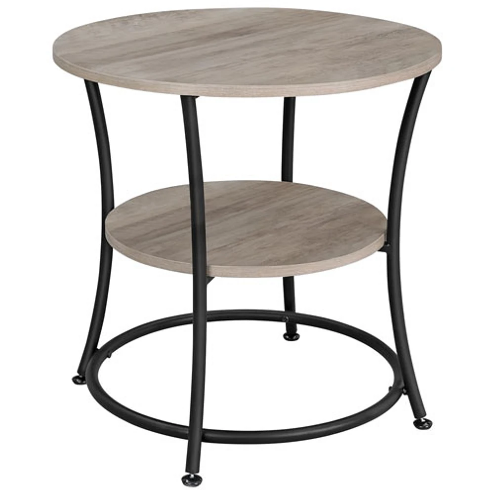 Boutique Home Contemporary Round End Table - Greige