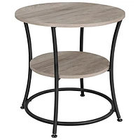 Boutique Home Contemporary Round End Table - Greige