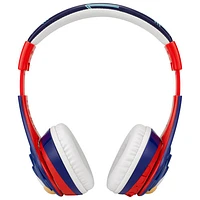 KIDdesigns Sonic Over-Ear Bluetooth Kids Headphones with Microphone - Blue/Red/White