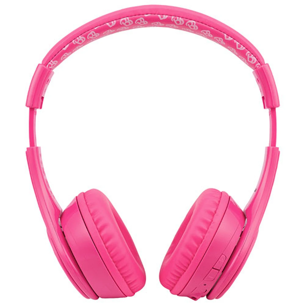 KIDdesigns Barbie Over-Ear Bluetooth Kids Headphones with Microphone - Pink