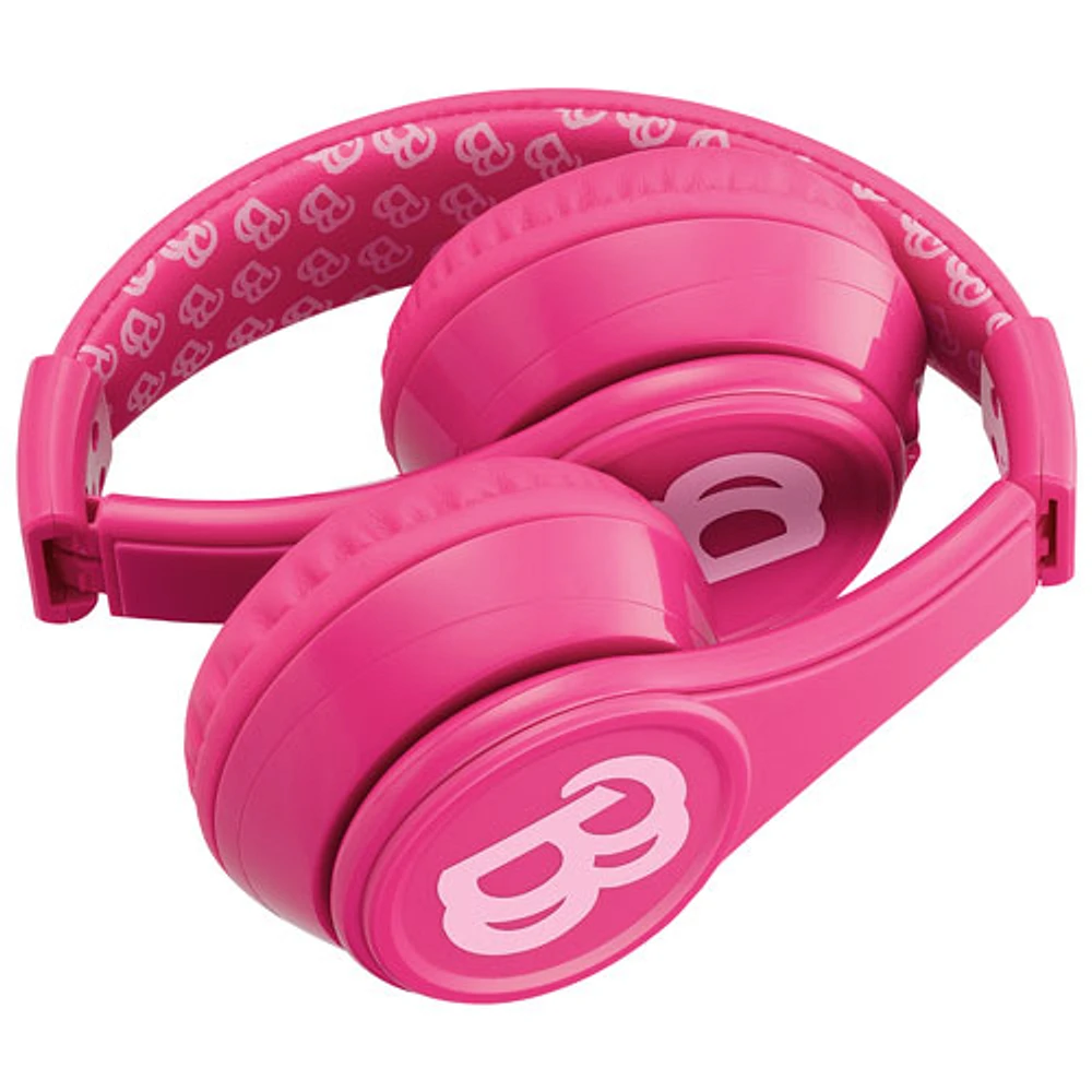 KIDdesigns Barbie Over-Ear Bluetooth Kids Headphones with Microphone - Pink