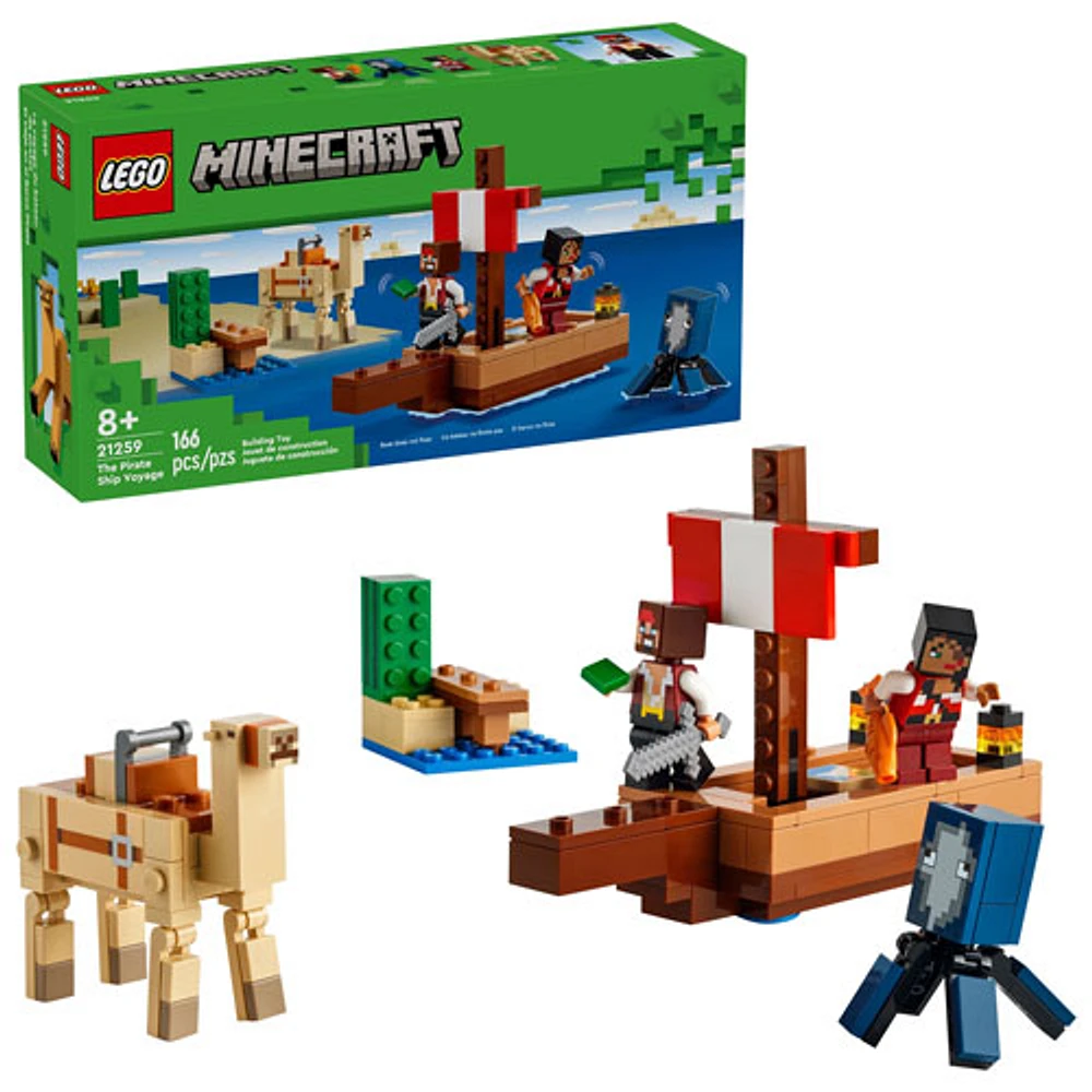 LEGO Minecraft : Le voyage du bateau de pirates - 166 pièces (21259)