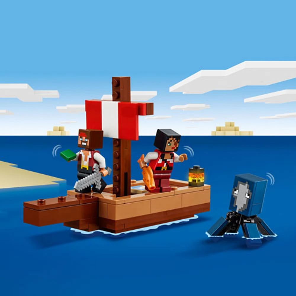 LEGO Minecraft : Le voyage du bateau de pirates - 166 pièces (21259)