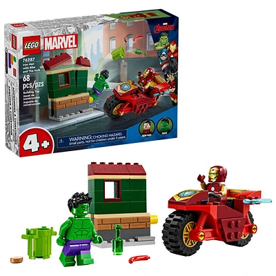 LEGO Marvel : Iron Man avec une moto et Hulk - 68 pièces (76287)