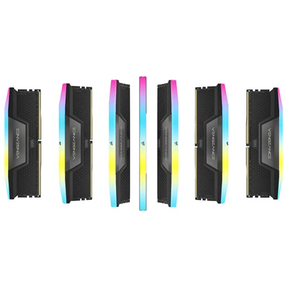 Mémoire DDR5 64 Go (2 x 32 Go) 6000 MHz Vengeance RGB de Corsair pour PC (CMH64GX5M2B6000C30)